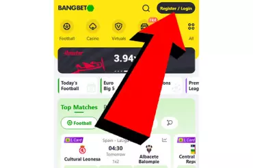 Visit Bangbet website and Click ‘Registration/login’ on the right side of the homepage