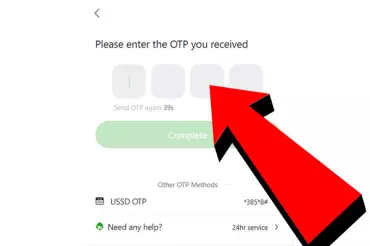 Enter the OTP sent to your number to complete the Bangbet sign-up process